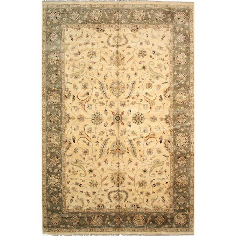 Tapis oriental ivoire traditionnel Agra