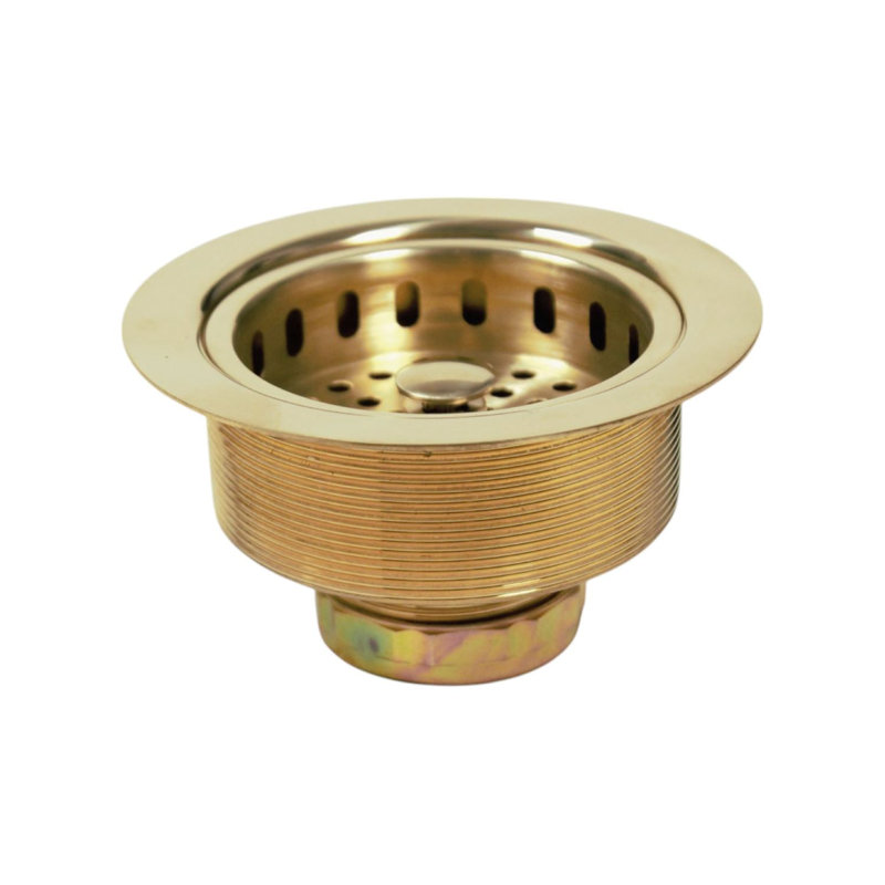 Premium Accessories Nantucket Sinks Unlacqured Brass 3.5 Inch Kitchen Drain