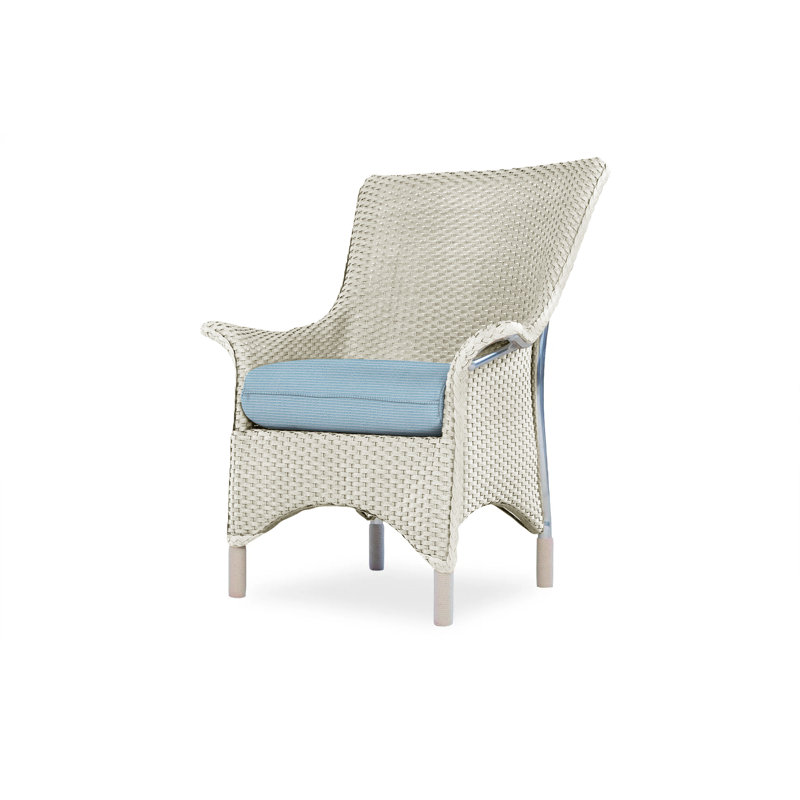 Mandalay Outdoor Dining Armchair, Linen, Flagship Lapis Sunbrella®