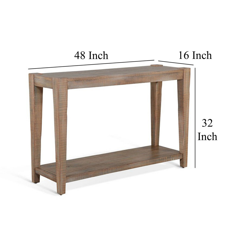 Lilly Sofa Table, 1 Shelf, Light Brown Mahogany, Rectangular 48 Inch