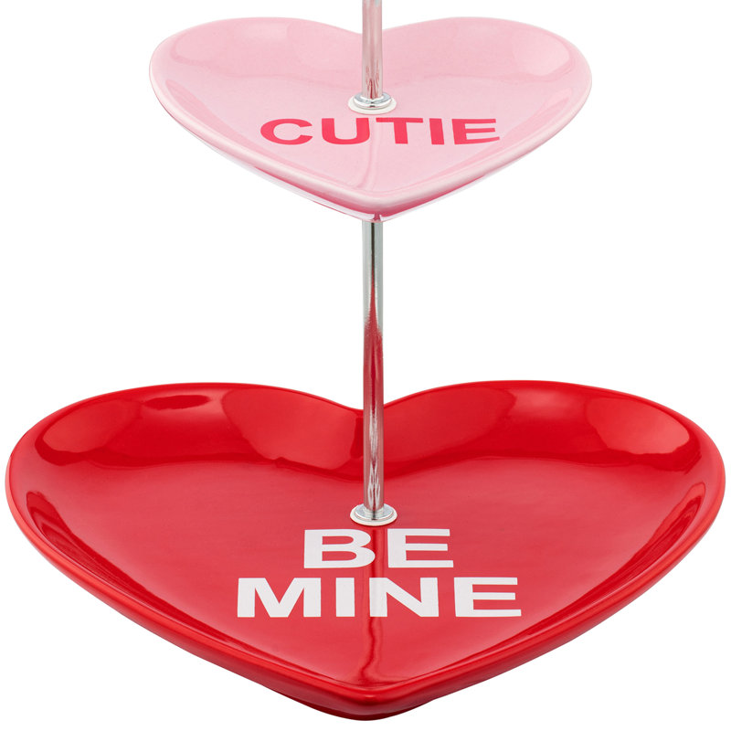 24" Tiered Candy Heart Cupcake Plate