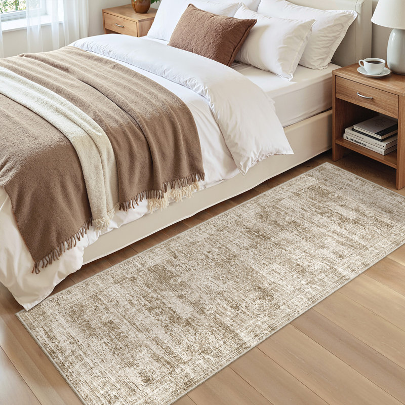 Non-Slip Washable Stain Resistant Area Rug For Living Room Bedroom Dining Room - Brown 2'X6', Runner 2' x 6', Brown