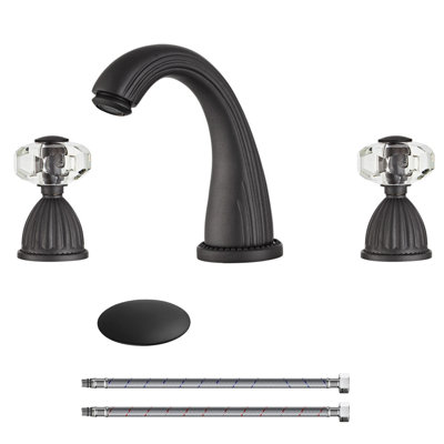 2-handle Bathroom Faucet with Drain Assembly