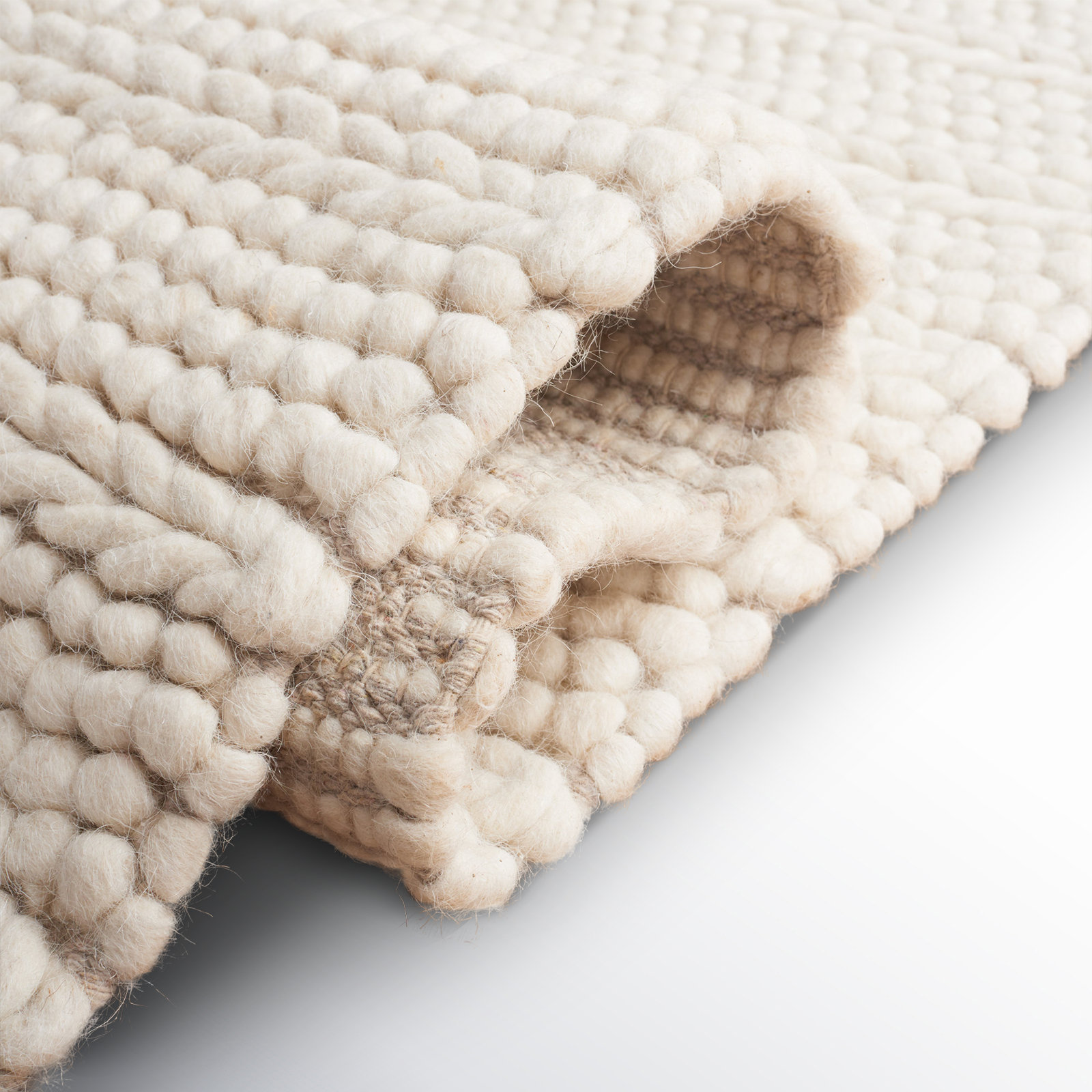 Sestina Ivory Handmade Flatweave Rug, Rectangle 3' x 5'