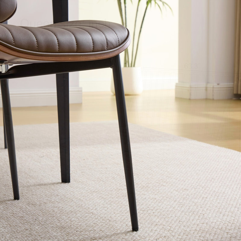 Ensemble de chaises en similicuir rétro Mid-Century, Brun