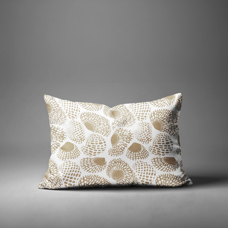 Barnon Outdoor Reversible Throw Pillow, Beige, 14"H x 20"W