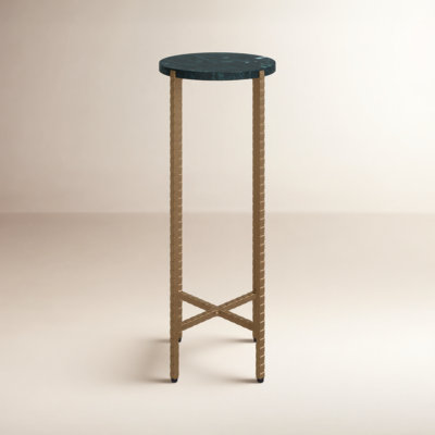 Lia 9" Genuine Marble End Table