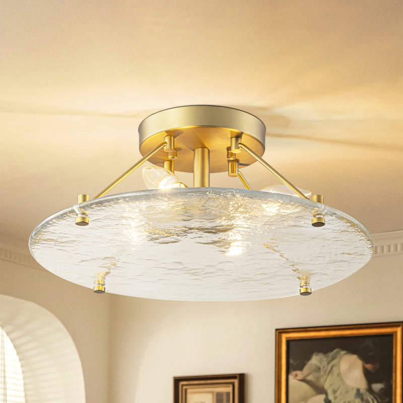 Plafonnier encastré en verre 4 lumières