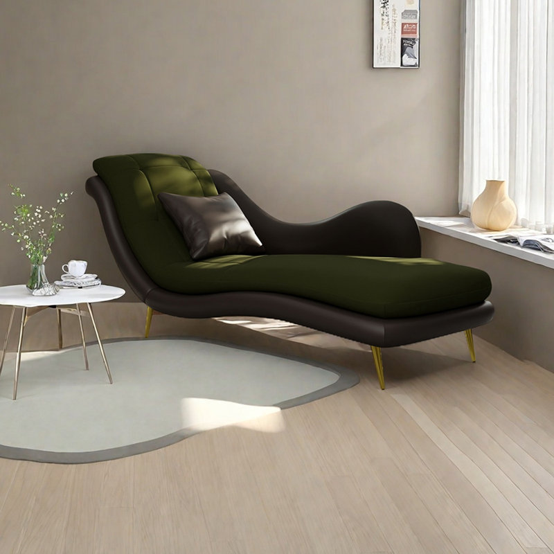 Chaise longue Robichaux , Orienté à gauche (vu de face), Vert / brun foncé
