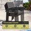Ensemble de salle à manger pour l'extérieur 6 personnes L 82,48 po x L 40,55 po avec structure en aluminium, trou pour parasol et fauteuils-970336354-971257547