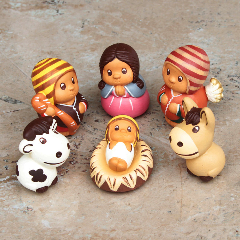 Ensemble de crèche en céramique fabriqué à la main 7 pièces