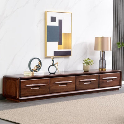 Modern Nut-Brown Solid Wood TV Stands