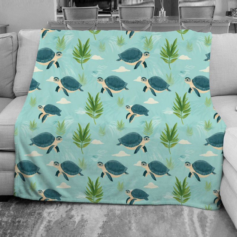 Turtle Machine Printed Throw Blanket, Throw