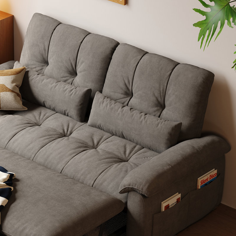 70.87 "3-in-1 Pull-Out Sofa Bed with Adjustable Backrest, Storage Armrests & Cozy Adult Sleep, Gray