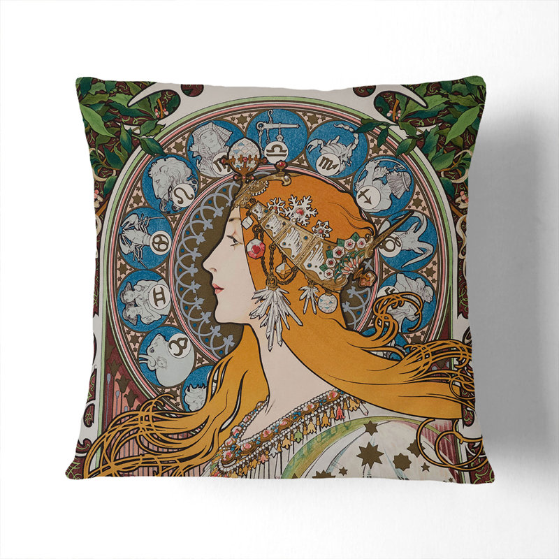 The Zodiac Vol.1 Scatter Cushion with Filling, 55cm H x 55cm W x 20cm D, White