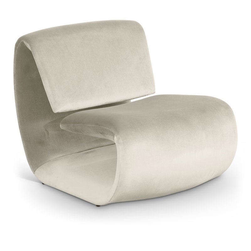 Koco Velvet Accent Chair, Cream Velvet