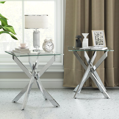 Ensemble de 2 tables de bout Modern Square