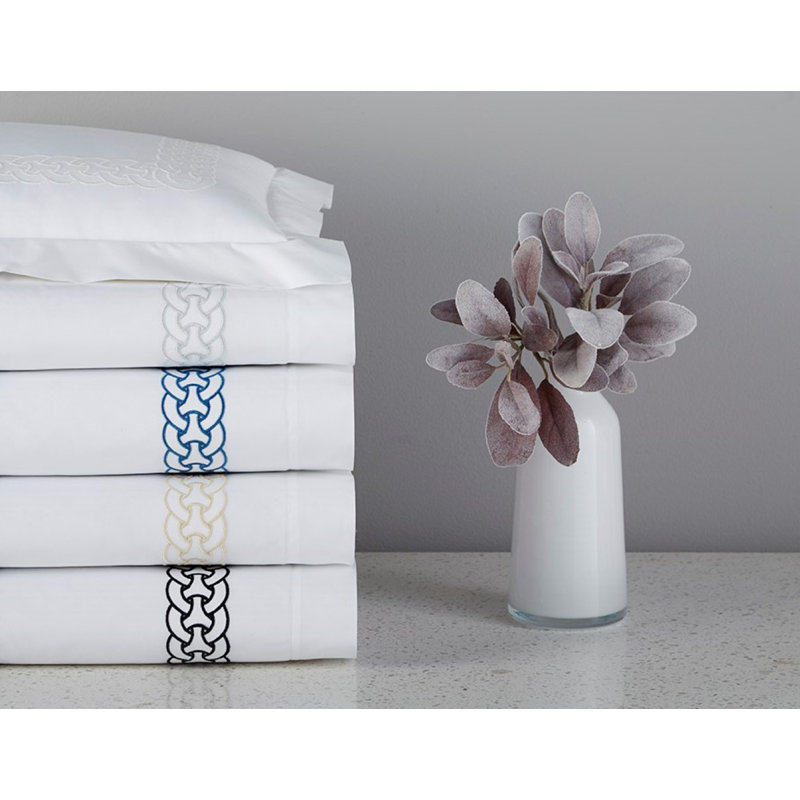 Links Percale Sheet Set, White, King Sheet Set + 2 Pillowcases