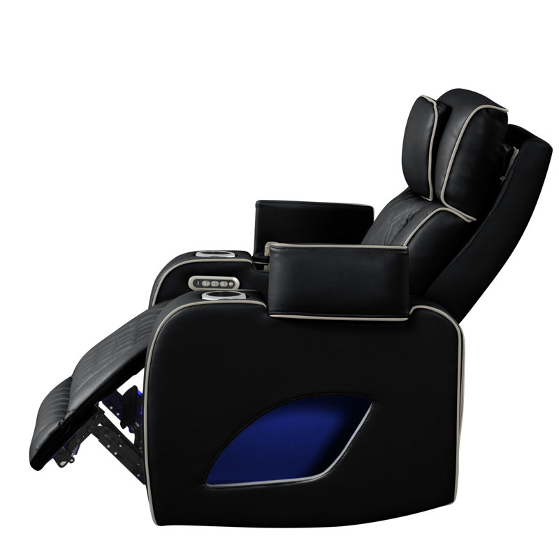 Fauteuil inclinable Fortuner de style moderne en bois avec fonction de massage incluse, Noir