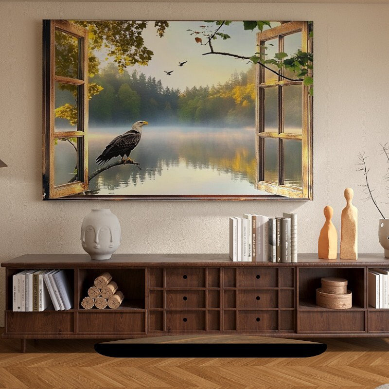 Une œuvre d'art de montagne et de forêt de pins pour la décoration murale, les cadeaux, le salon, la salle de bain, la chambre à coucher, la cuisine