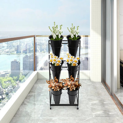 Support pour plante à 3 niveaux avec 6 seaux Soeke