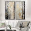 2 pièces sur toile - chuchotement d'arbre gris et or-949140394-949140399
