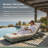 Acacia Solid Wood Outdoor Chaise Lounge, 6-Position Adjustable Sun Lounger with 4" Thick Water-Repellent Cushion, 400 lb Weight Capacity, Modern Low-Profile for Patio & Poolside-579250869