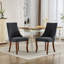 Ensemble de 2 chaises de salle à manger avec dossier haut, pieds courbés en bois massif et triple coussin élastique pour une assise confortable-1527878977