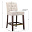 26" Stool - Tan Upholstery, Wood Finish, Button Back, Bronze Kick Plate, Assembly Tools Provided Counter With Tuft Legs, Required