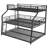 Twin XL/Full XL/Queen Triple Bunk Bed with Long and Short Ladder and Full-Length Guardrails,Black-112217978