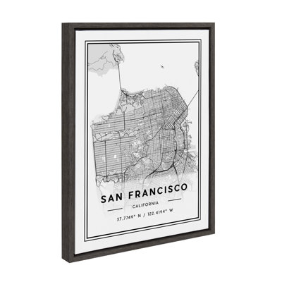 «San Francisco Modern Map» par Jake Goossen, reproduction d'art sur toile encadrée