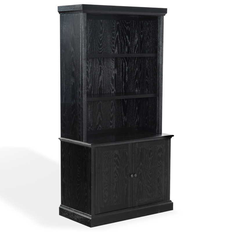 Haylina 4 Shelf Wood Bookcase, Black