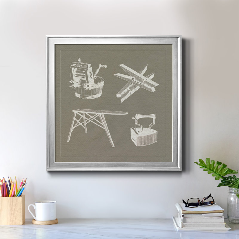 Blanchisserie sur toile avec cadre de qualité supérieure - Prêt à accrocher, H 30,5 po x l 30,5 po x P 1,5 po, Cadre argenté