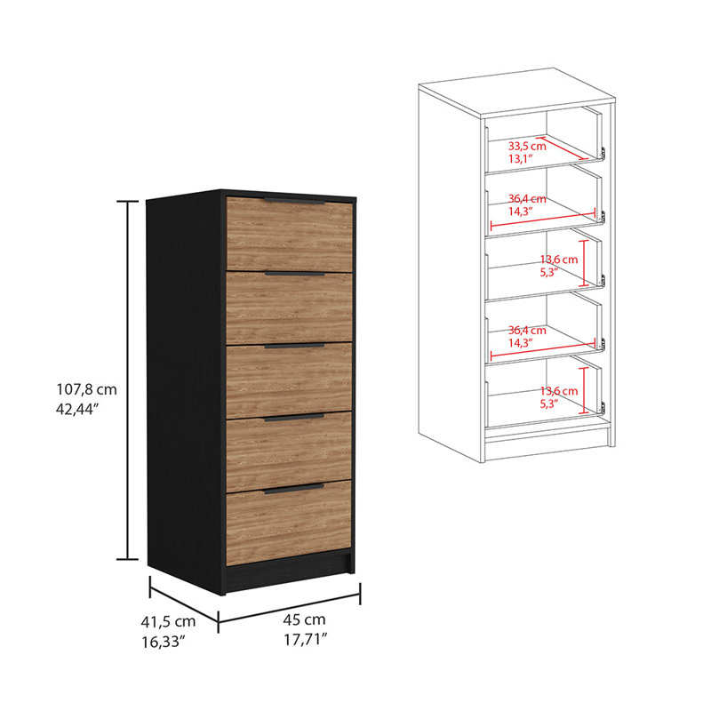Paxon 2 Piece Bedroom Set, Armoire + Drawer Dresser,