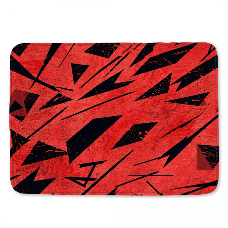 Tapis de bain Red Sharp Angles, L 34 po x L 21 po