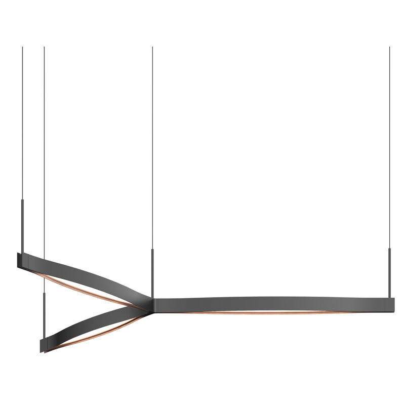 Ola 3 - Light LED Kitchen Island Pendant, Satin Black