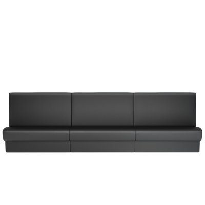 12' Wall Banquette - 144"L x 42"H - Ebony Vinyl (Pack Of Three 48"L Booths, Final Assembly Req.)