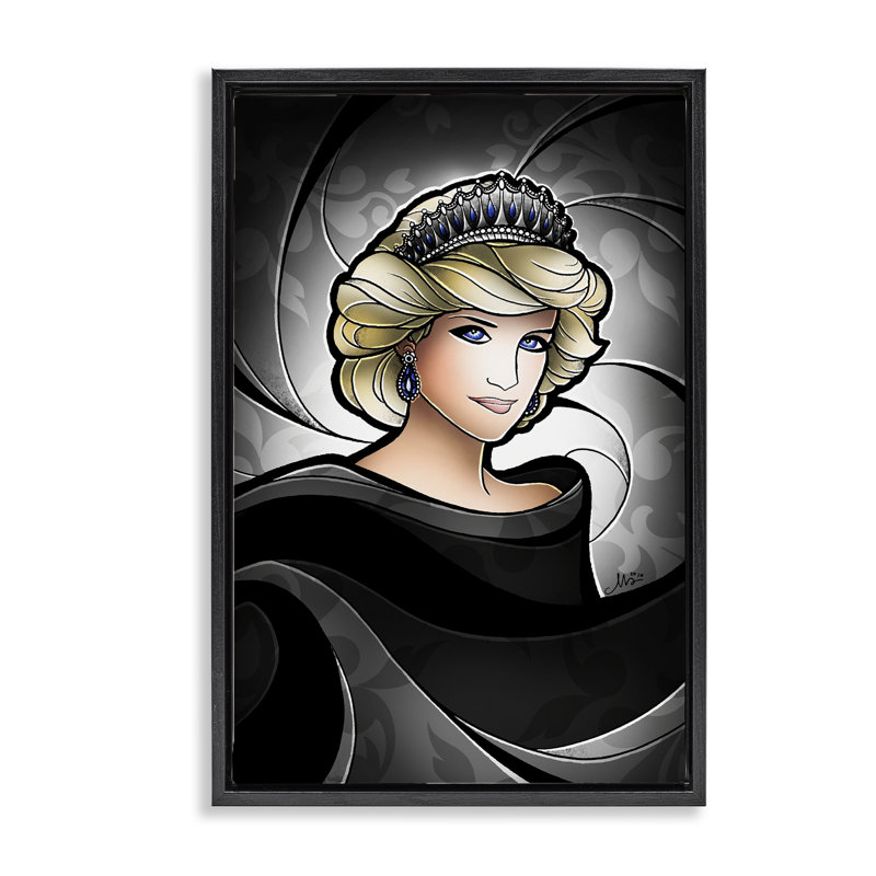 Cadre flottant princesse royale par Mandie Manzano, Cadre flottant noir de jais, H 25 po x l 17 po