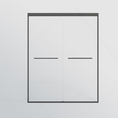Double Sliding Shower Door, Semi-Frameless Bathroom Sliding Door For Bathroom