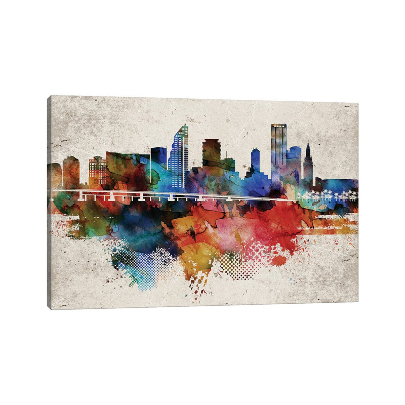 Miami Abstract - Wrapped Canvas Painting, 30.48cm H x 45.72cm W x 1.91cm D