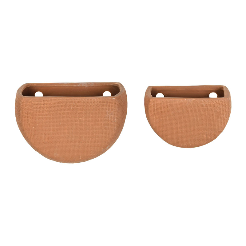 half-moon wall planters Ceramic Indoor Wall Planter, Orange