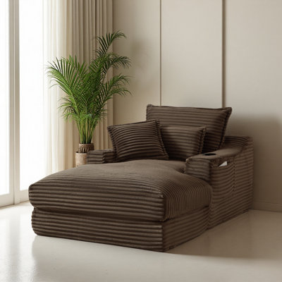 Canapé à compression rembourré moderne et minimaliste de 47,24 pouces avec conception unique de coussins, chaise longue pour le salon, la chambre à coucher, un appartement, un bureau