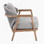 Fauteuil club d'extérieur au fini teck avec coussin taupe texturé, ensemble de 2-480264471-480264465-480264467