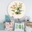 Rétro fleur I - art mural traditionnel en cercle métallique-59005556