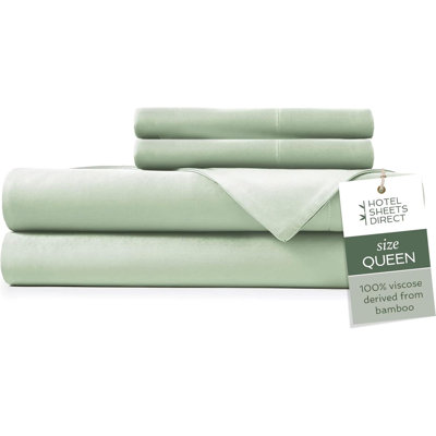 Ensemble de draps pour grand lit Hotel, ensemble de draps 100% viscose à partir de bambou avec 2 taies d'oreiller, literie de luxe rafraîchissante et respirante, douce et soyeuse