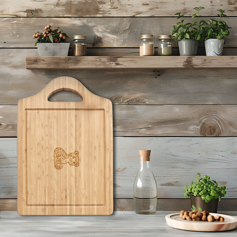 Leopard - 1 Piece Bamboo Cutting Board, 11" x 7.25"