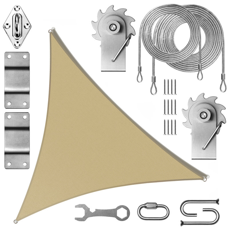 Ensemble de voilure avec cordes et treuil Colourtree, 10 pi x 10 pi x 10 pi, Beige sable