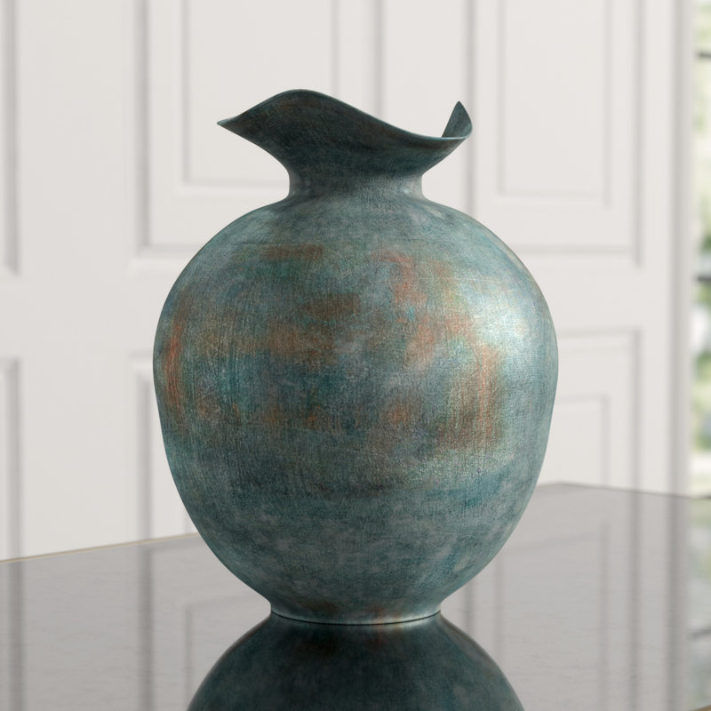 Pluto Metal Table Vase, 12" H x 9.25" W x 9.25" D
