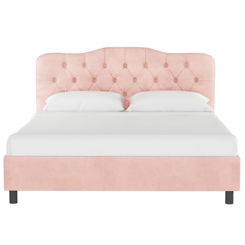 Pires Upholstered Platform Bed, Twin, Classic Blush Performance Velvet