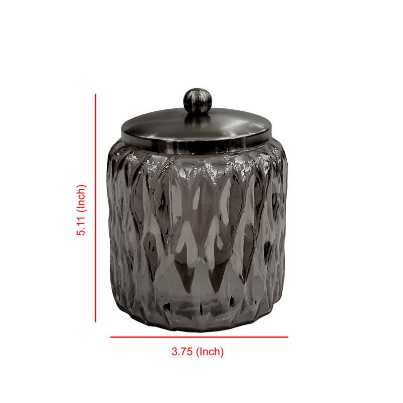 Glacier Bathroom Storage Container, Smoke/Black